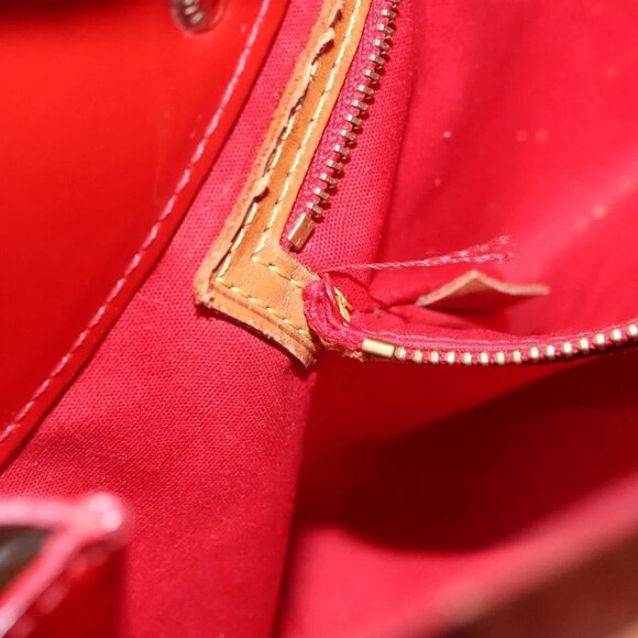 LOUIS VUITTON Monogram Vernis Reade PM Hand Bag Red Rouge M91088 LV Auth 104158 - Picture 10 of 16